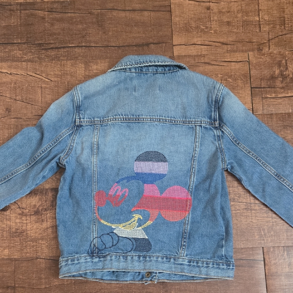 GAP Kids X Disney Mickey Mouse Denim Jacket XX-Large Embroidered Jean Jacket